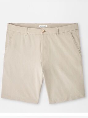 Peter Millar Men's Khaki Flat Front  Stretch Performance Golf  Shorts Sz 33